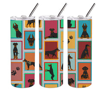 Load image into Gallery viewer, Lots of Doberman Pinscher Stainless Steel 20 oz Skinny Tumbler