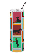 Load image into Gallery viewer, Lots of Doberman Pinscher Stainless Steel 20 oz Skinny Tumbler