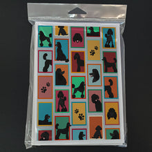 Load image into Gallery viewer, Lots of Black Standard Poodle Greeting Cards -  Blank Note Cards – 8-Pack of Artist-Designed Cards with Envelopes
