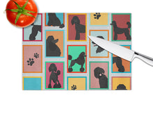 Load image into Gallery viewer, Lots of Black Standard Poodle Glass Cutting Boards – Durable, Decorative Kitchen Art Large