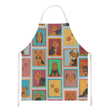 Load image into Gallery viewer, Lots of Black and Tan Yorkie Apron – Artist-Designed Kitchen, BBQ &amp; Craft Apron