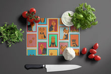 Load image into Gallery viewer, Lots of Black and Tan Yorkie Glass Cutting Boards – Durable, Decorative Kitchen Art Large