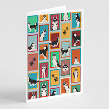 Load image into Gallery viewer, Lots of Siberian Husky Greeting Cards -  Blank Note Cards – 8-Pack of Artist-Designed Cards with Envelopes