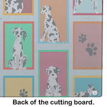 Load image into Gallery viewer, Lots of Harlequin Natural Ears Great Dane Glass Cutting Boards – Durable, Decorative Kitchen Art Large