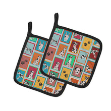 Load image into Gallery viewer, Lots of Harlequin Natural Ears Great Dane Pot Holders - Set of 2 Decorative Kitchen Helpers | Made in the USA