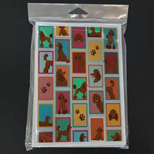 Load image into Gallery viewer, Lots of Chocolate Standard Poodle Greeting Cards -  Blank Note Cards – 8-Pack of Artist-Designed Cards with Envelopes