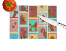 Load image into Gallery viewer, Lots of Chocolate Standard Poodle Glass Cutting Boards – Durable, Decorative Kitchen Art Large