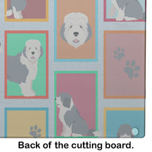 Load image into Gallery viewer, Lots of Old English Sheepdog Glass Cutting Boards – Durable, Decorative Kitchen Art Large