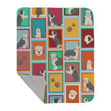 Load image into Gallery viewer, Lots of Old English Sheepdog Quilted Blanket 50x60