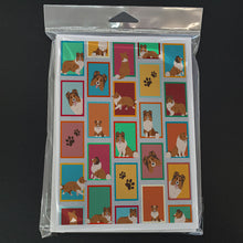 Load image into Gallery viewer, Lots of Sheltie Greeting Cards -  Blank Note Cards – 8-Pack of Artist-Designed Cards with Envelopes