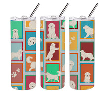 Load image into Gallery viewer, Lots of Great Pyrenees Stainless Steel 20 oz Skinny Tumbler