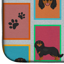 Load image into Gallery viewer, Lots of Black and Tan Cavalier King Charles Spaniel Dish Drying Mat