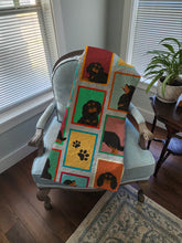 Load image into Gallery viewer, Lots of Black and Tan Cavalier King Charles Spaniel Quilted Blanket 50x60