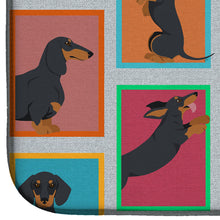 Load image into Gallery viewer, Lots of Black and Tan Dachshund Dish Drying Mat