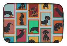 Load image into Gallery viewer, Lots of Black and Tan Dachshund Dish Drying Mat