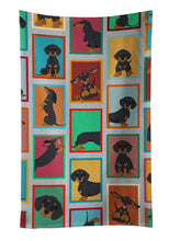 Load image into Gallery viewer, Lots of Black and Tan Dachshund Kitchen Towel