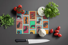 Load image into Gallery viewer, Lots of Black and Tan Dachshund Glass Cutting Boards – Durable, Decorative Kitchen Art Large
