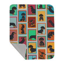Load image into Gallery viewer, Lots of Black and Tan Dachshund Quilted Blanket 50x60