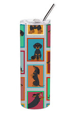 Load image into Gallery viewer, Lots of Black and Tan Dachshund Stainless Steel 20 oz Skinny Tumbler