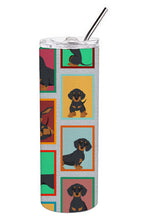 Load image into Gallery viewer, Lots of Black and Tan Dachshund Stainless Steel 20 oz Skinny Tumbler