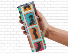 Load image into Gallery viewer, Lots of Black and Tan Dachshund Stainless Steel 20 oz Skinny Tumbler