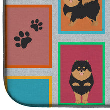 Load image into Gallery viewer, Lots of Black and Tan Pomeranian Dish Drying Mat