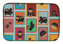 Load image into Gallery viewer, Lots of Black and Tan Pomeranian Dish Drying Mat