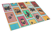 Load image into Gallery viewer, Lots of Black and Tan Pomeranian Glass Cutting Boards – Durable, Decorative Kitchen Art Large