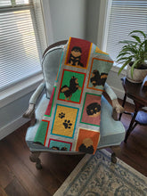 Load image into Gallery viewer, Lots of Black and Tan Pomeranian Quilted Blanket 50x60