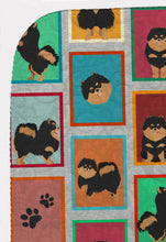 Load image into Gallery viewer, Lots of Black and Tan Pomeranian Quilted Blanket 50x60