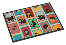 Load image into Gallery viewer, Lots of Black and Tan Pomeranian Doormat - 18x27 Decorative Floor Mat – Indoor/Outdoor Rug with Artistic Flair
