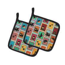 Load image into Gallery viewer, Lots of Black and Tan Pomeranian Pot Holders - Set of 2 Decorative Kitchen Helpers | Made in the USA