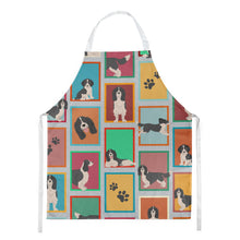 Load image into Gallery viewer, Lots of Black and White English Springer Spaniel Apron – Artist-Designed Kitchen, BBQ &amp; Craft Apron