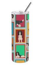 Load image into Gallery viewer, Lots of Black and White English Springer Spaniel Stainless Steel 20 oz Skinny Tumbler