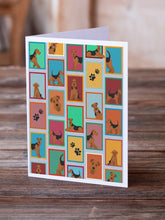 Load image into Gallery viewer, Lots of Airedale Terrier Greeting Cards -  Blank Note Cards – 8-Pack of Artist-Designed Cards with Envelopes