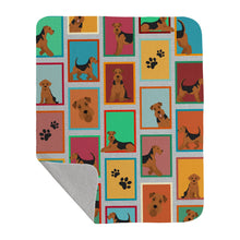 Load image into Gallery viewer, Lots of Airedale Terrier Quilted Blanket 50x60