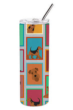 Load image into Gallery viewer, Lots of Airedale Terrier Stainless Steel 20 oz Skinny Tumbler