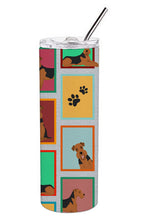 Load image into Gallery viewer, Lots of Airedale Terrier Stainless Steel 20 oz Skinny Tumbler