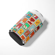 Load image into Gallery viewer, Lots of Red and White Papillon Can or Bottle Hugger