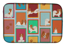 Load image into Gallery viewer, Lots of Red and White Papillon Dish Drying Mat