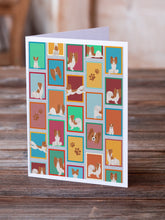 Load image into Gallery viewer, Lots of Red and White Papillon Greeting Cards -  Blank Note Cards – 8-Pack of Artist-Designed Cards with Envelopes