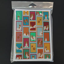 Load image into Gallery viewer, Lots of Red and White Papillon Greeting Cards -  Blank Note Cards – 8-Pack of Artist-Designed Cards with Envelopes