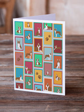 Load image into Gallery viewer, Lots of Red Boston Terrier Greeting Cards -  Blank Note Cards – 8-Pack of Artist-Designed Cards with Envelopes