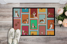 Load image into Gallery viewer, Lots of Red Boston Terrier Doormat - 24x36 Decorative Floor Mat – Indoor/Outdoor Rug with Artistic Flair