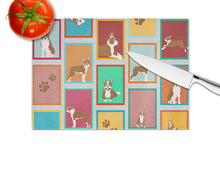 Load image into Gallery viewer, Lots of Red Boston Terrier Glass Cutting Boards – Durable, Decorative Kitchen Art Large
