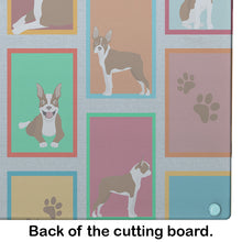 Load image into Gallery viewer, Lots of Red Boston Terrier Glass Cutting Boards – Durable, Decorative Kitchen Art Large