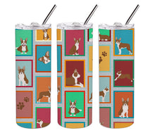 Load image into Gallery viewer, Lots of Red Boston Terrier Stainless Steel 20 oz Skinny Tumbler