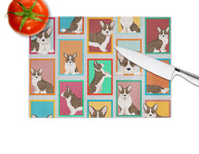 Load image into Gallery viewer, Lots of Brindle Cardigan Corgi Glass Cutting Boards – Durable, Decorative Kitchen Art Large