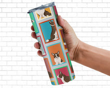 Load image into Gallery viewer, Lots of Brindle Cardigan Corgi Stainless Steel 20 oz Skinny Tumbler