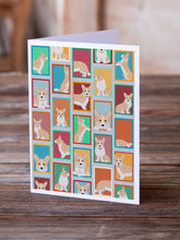 Load image into Gallery viewer, Lots of Fawn Cardigan Corgi Greeting Cards -  Blank Note Cards – 8-Pack of Artist-Designed Cards with Envelopes